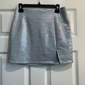 Iridescent mini skirt